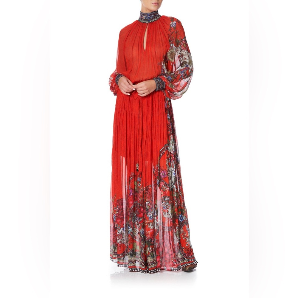 Camilla Wondering Waratah Long Sleeve Dress With Collar in Small - Picture 3 of 11